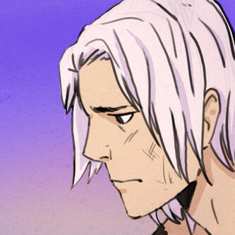 A drawing of Val Velocity without his mask.